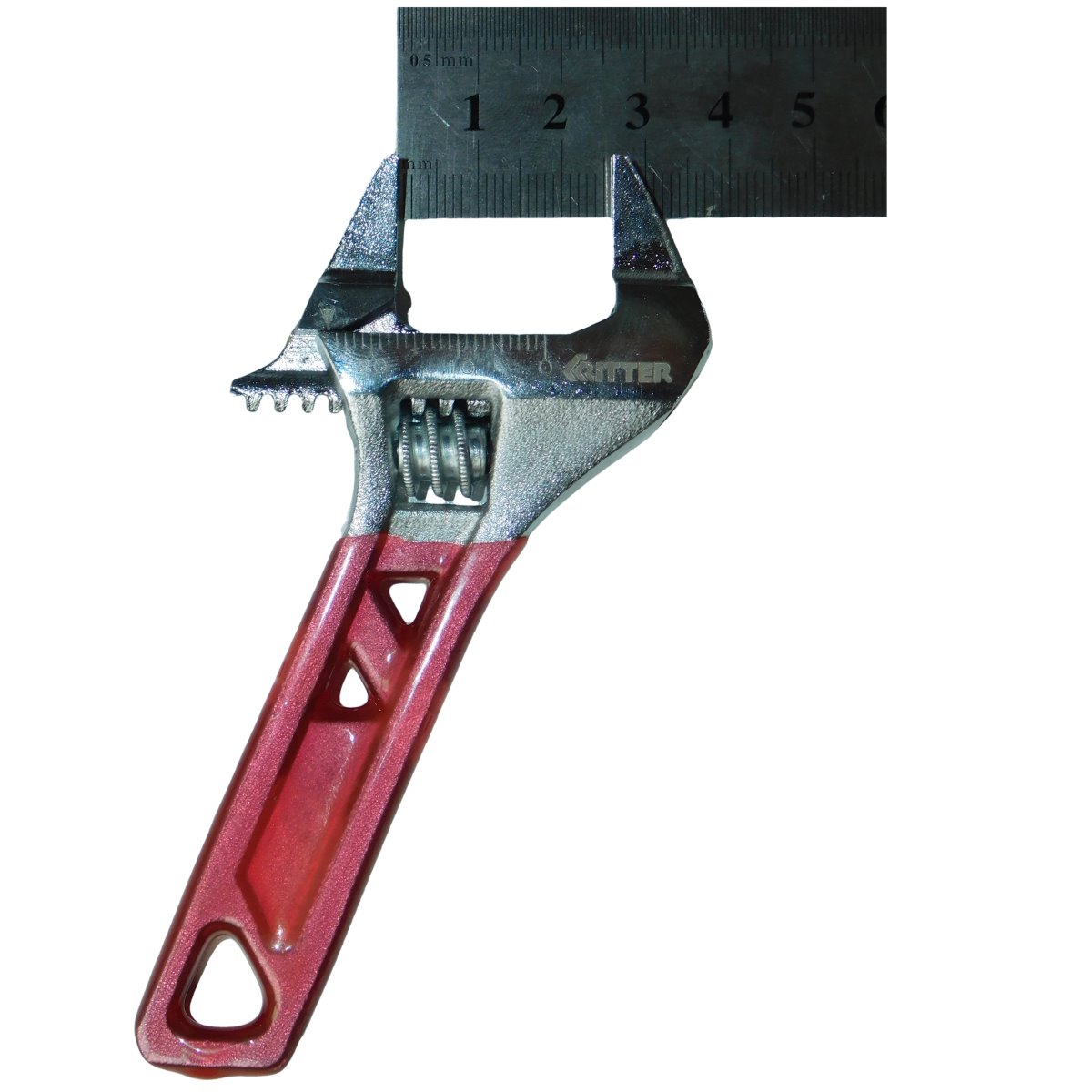 изображение Ключ разводной Ritter Ultra Slim 150 мм / 6" (ультратонкие губки, укороч. рукоятка, сталь CR-V, хром